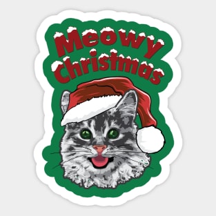 Meowy Christmas Sticker